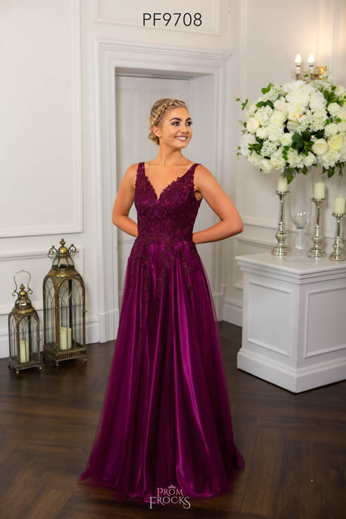 Prom Frocks PF9708 BLACKCURRANT FRONT