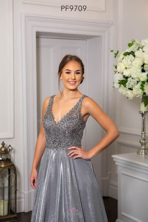 Prom Frocks PF9709 PEWTER HALF FRONT