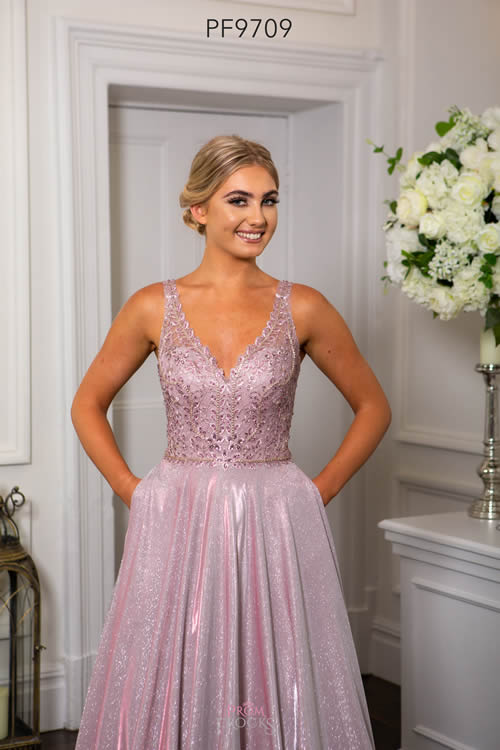 Prom Frocks PF9709 PINK HALF FRONT