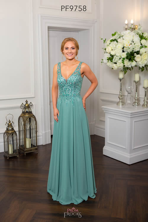 Prom Frocks PF9758 SAGE FRONT