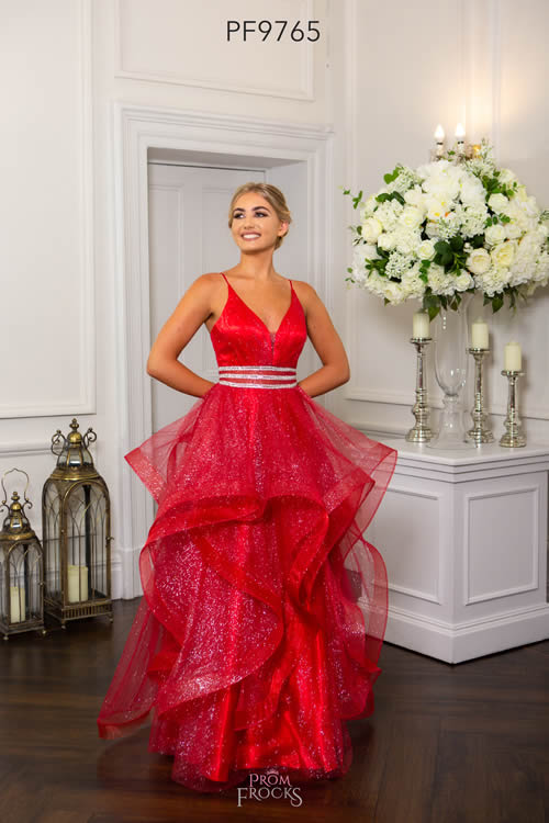Prom Frocks PF9765 CHERRY RED FRONT