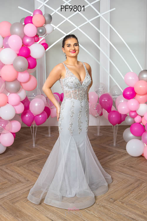 Prom Frocks PF9801 SILVER FRONT