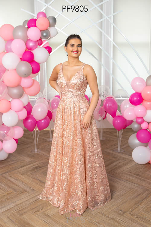 Prom Frocks PF9805 ROSE GOLD FRONT 