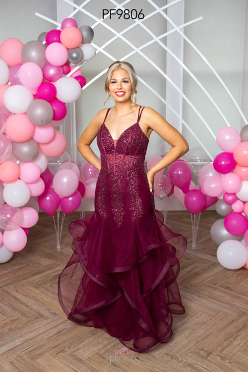 Prom Frocks PF9806 BLACKCURRANT FRONT