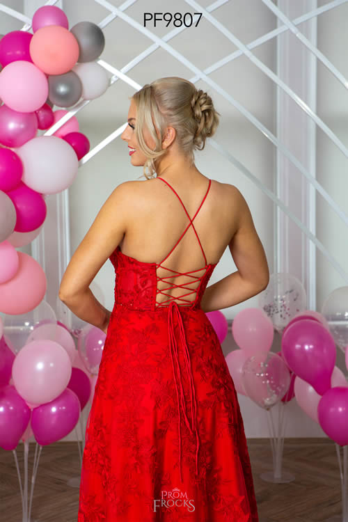 Prom Frocks PF9807 RED H BACK 