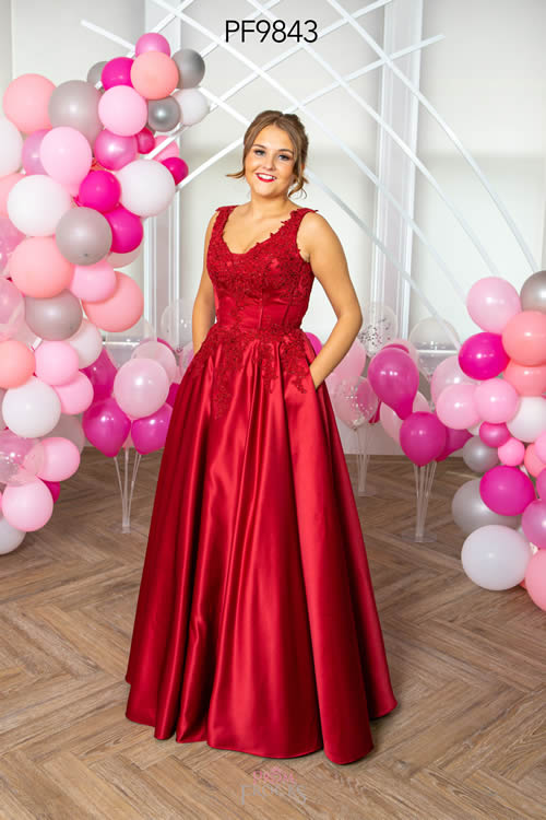 Prom Frocks PF9843 DK RED FRONT