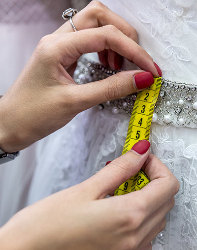 Wedding dress alterations & prom dress adjustments